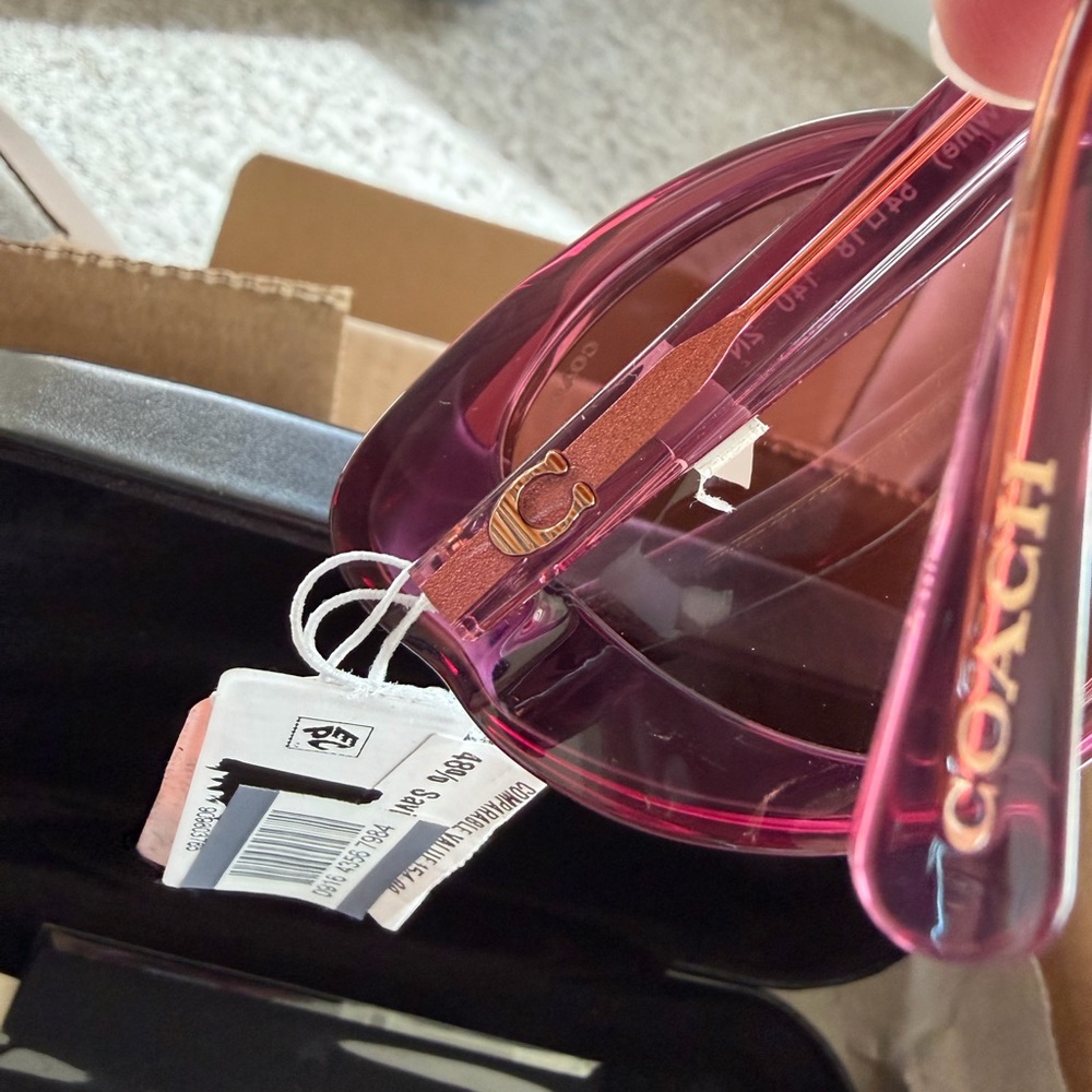 Coach Women's Oversized Round Sunglasses - Pink - Picture 7 of 8